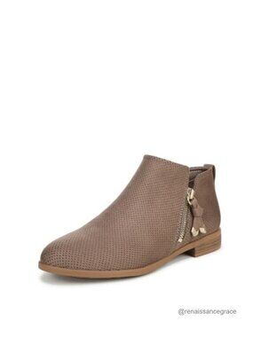 Ankle Booties with Faux Cru Stacked Heel & Recycled Microfiber Upper
